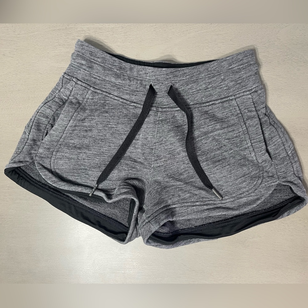 lululemon athletica Women's Heather Gray Drawstring Athletic Shorts